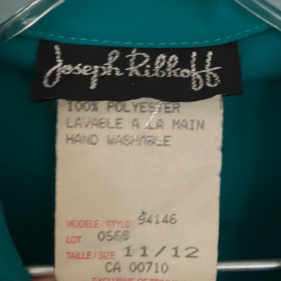 Vintage Joseph Ribkoff Teal Embroidered Blouse - Size 11/12 - Picture 3 of 10